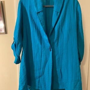Soft Surroundings Vibrant Blue Blazer